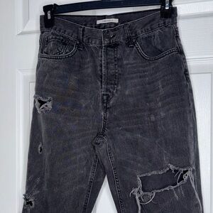 Forever 21 Women’s Dark Gray Distressed Jeans